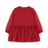 Vestido Manga Larga Corazones Rojo Boboli botones